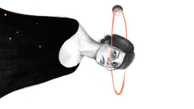 disegno ragazza luna Elizabeth Builes